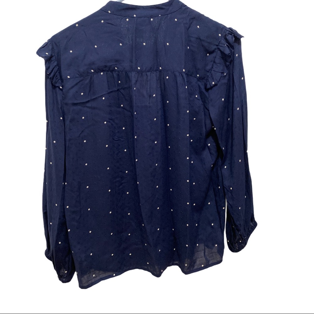 Jessica Simpson Ruffled Button Up Maritime BlueNWT - Picture 5 of 7